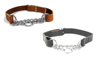 Ancol Leather Chain Half Check Choke Collar 50-59cm (Size 7)