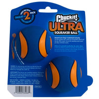 Chuckit Launcher Ultra Squeaker Ball Medium 2pk 6.5cm