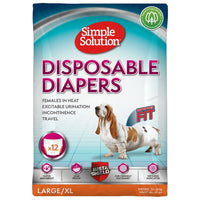 Simple Solution Disposable Dog Nappy Incontinence Travel Diaper (12s)