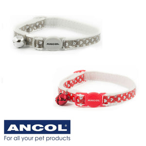 Ancol Cat Collar Gloss Heart Silver