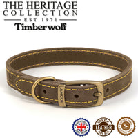 Ancol Timberwolf Leather Collar Sable