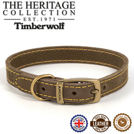 Ancol Timberwolf Leather Collar Sable