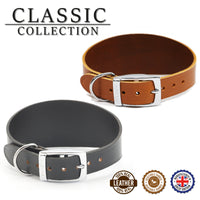 Ancol Genuine Leather Greyhound Whippet Collar Tan & Black