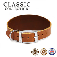 Ancol Genuine Leather Greyhound Whippet Collar Tan & Black