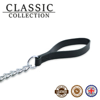 Ancol Extra Heavy Chain Lead Black Leather 130`/75cm