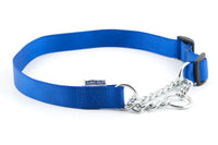 Ancol Nylon & Chain Check Martindale Collar Blue 25-35cm x 1cm (Size 1-2)