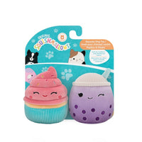 Jazwares Squishmallows 3.5 Inch Two Pack Squeaky Plush Dog Toy Sweets Poplina and Diedre