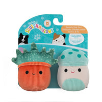 Jazwares Squishmallows 3.5 Inch Two Pack Squeaky Plush Dog Toy Plants Sydney and Oz