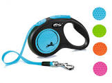 flexi New NEON, tape leash S: 5 m, neon blue