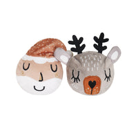 Cupid And Comet Jolly Santa Ball
