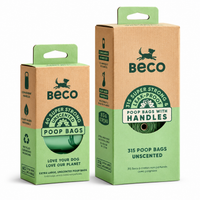 BECO Recycled Dog Poo Bags with Handles - Unscented Standard