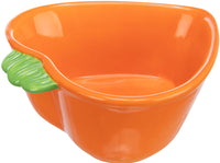 Trixie Small Animal Ceramic Carrot Bowl, 180ml 11cm