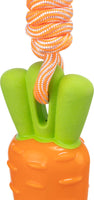 Trixie Carrot On Rope Squeaky Dog Toy