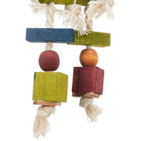 Trixie Colourful Wooden Rope Leather Bird Toy Budgie Cockatiel 24cm