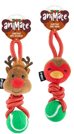 Animate Christmas Rope/Plush Robin Toy