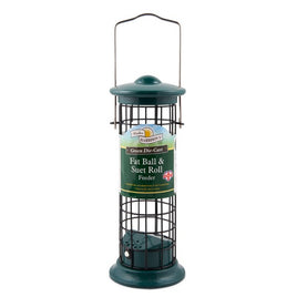 Harrisons Green Die Cast Suet Roll And Fat Ball Feeder