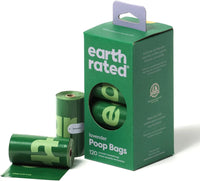 Earth Rated 120-Count Biodegradable Dog Poo Bags, Lavender-Scented, 8 Refill Rolls