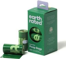 Earth Rated 120-Count Biodegradable Dog Poo Bags, Lavender-Scented, 8 Refill Rolls