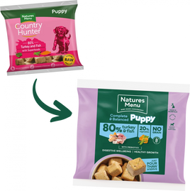 Natures Menu Frozen Country Hunter Turkey & Fish Puppy Nuggets 1kg