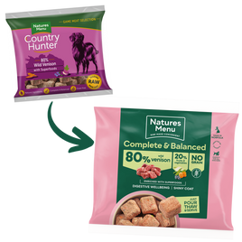 Natures Menu Frozen Country Hunter Venison Dog Nuggets 1kg