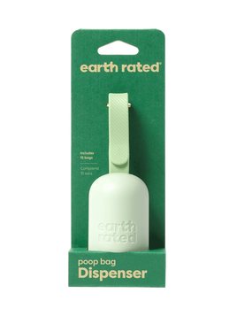 Earth Rated Bag Dispenser for Dog Lead, Includes 15 Biodegradable Unscented Poo Bags