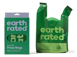Earth Rated 120-Count Biodegradable Dog Poo Bags, Lavender-Scented With Easy-tie Handles (not On Rolls)