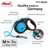 flexi New NEON, tape leash M: 5 m, neon blue