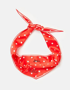 Joules Red "Hello" Polka Dot Dog Neckerchief One Size
