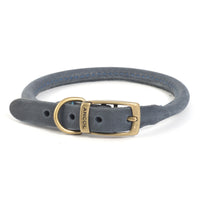 Ancol Timberwolf Rolled Leather Collar Blue & Sable