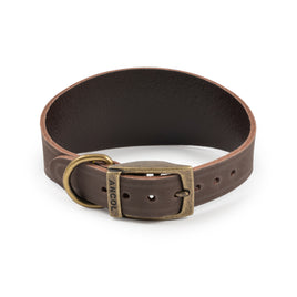 Ancol Timberwolf Leather Collar Whippet/Greyhound