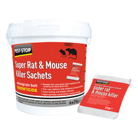 Pest Stop Super Mouse And Rat Killer Sachets Wholegrain Bait (6 X 25g)