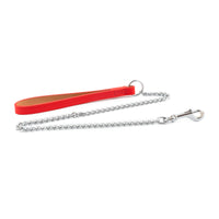 Ancol Chain Leads Leather Handle Red, Tan, Black