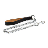 Ancol Chain Leads Leather Handle Red, Tan, Black