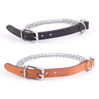Ancol 2 Row Chain Choke Collar Leather