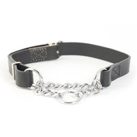 Ancol Leather Chain Half Check Choke Collar 50-59cm (Size 7)
