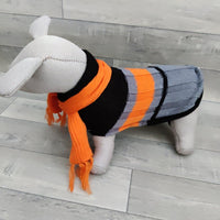 Trixie Montreal Black/Grey/Orange Wool Dog Jumper Pullover XS: 25cm, Chihuahua