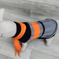 Trixie Montreal Black/Grey/Orange Wool Dog Jumper Pullover XS: 25cm, Chihuahua