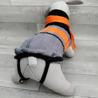 Trixie Montreal Black/Grey/Orange Wool Dog Jumper Pullover XS: 25cm, Chihuahua