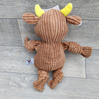 Fofos Brown Cow Plush Squeaky Dog Toy 26cm