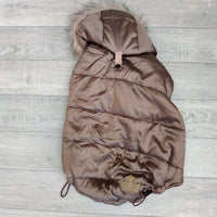 Trixie Torino Plush Winter Hooded Dog Coat M: 45cm, Brown
