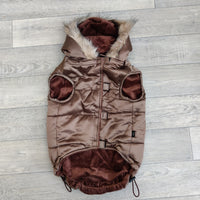 Trixie Torino Plush Winter Hooded Dog Coat M: 45cm, Brown