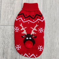 Ancol Small Bite Christmas Reindeer Knitted Dog Jumper Sweater XXS 8"
