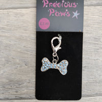 Precious Paws Bone Diamante Charm Dog Collar Accessory