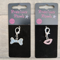 Precious Paws Bone Diamante Charm Dog Collar Accessory