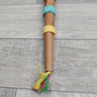 Lazybones Wood Loofah Play Perch Medium 28 X 3.5cm