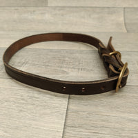 Chestnut Braided Bridle Leather Adjustable Dog Collar 18mm X 44-61cm Neck