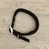 Black Padded Nylon Dog Collar 22mm X 26-36cm Neck