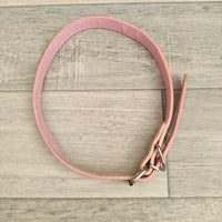 Pink Leather Adjustable Dog Collar 16mm X 40-51cm Neck