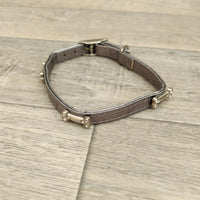 Silver Grey Diamante Adjustable Buckle Dog Collar 10mm X 24-28cm Neck