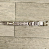 Silver Grey Diamante Adjustable Buckle Dog Collar 10mm X 24-28cm Neck